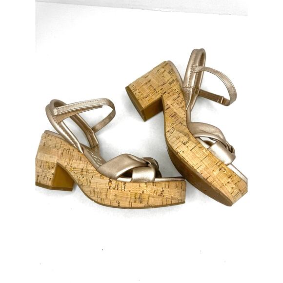 Pedro Garcia  Rose Gold Dala Slingback Platform Sandal Nappa Lame size 40.5 - Picture 7 of 10